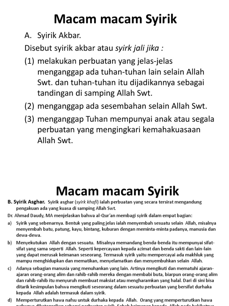 Macam Macam Syirik Pdf