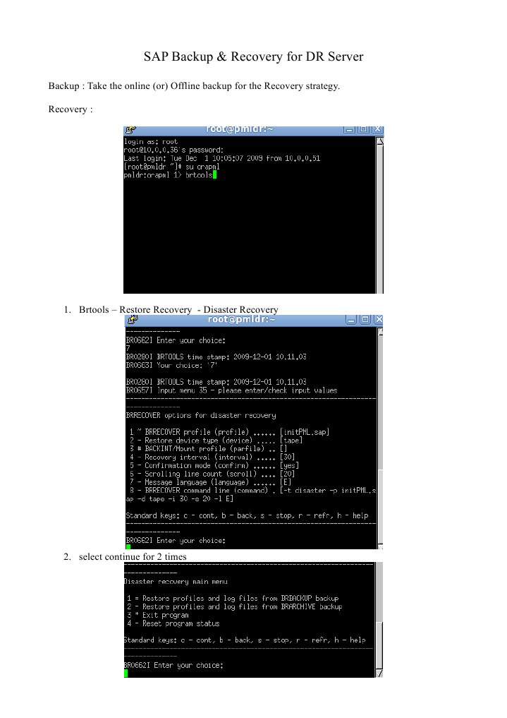 SAP Backup & Recovery Procedures | PDF | Teaching Methods & Materials ...