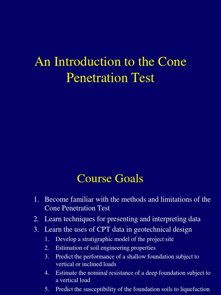 CPT Test Procedure Overview | PDF | Civil Engineering | Mechanical ...