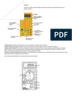 Partes Del Multímetro Digital y Simbología de Funciones