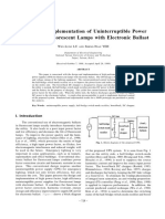 Design and Implementation of Uninterruptible Power Supplies For Fluorescent Lamps With Electronic Ballast