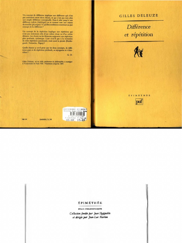 Différence et Répétition chez Deleuze | PDF | Søren Kierkegaard