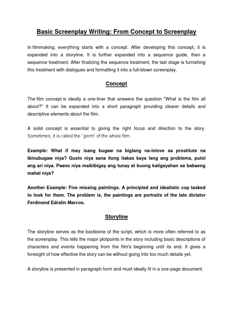 From Concept to Screen: A Guide to the Basic Stages of Screenplay ...