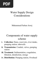 Water Supply Design Considerations