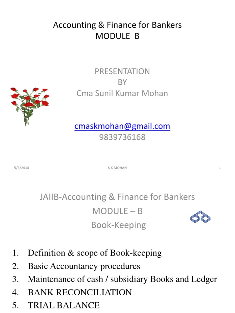 JAIIB Accounting Module B Notes | PDF | Debits And Credits | Bookkeeping