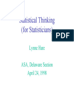 Statistical Thinking For Statisticians