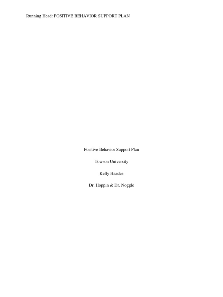 Positive Behavior Support Plan for ADHD | PDF | Classroom Management ...