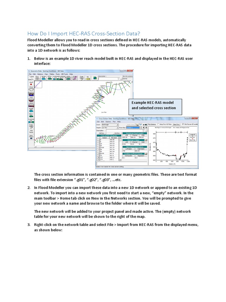 Importing HEC-RAS Cross Sections to Flood Modeller | PDF | Tab (Gui ...