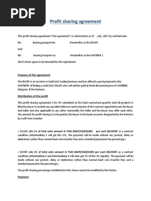 Profit Sharing Agreement