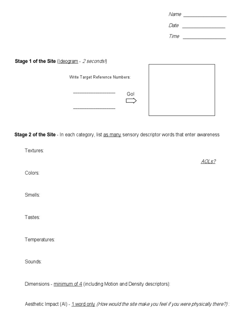 Remote Viewing Practice Template | PDF | Subjective Experience ...