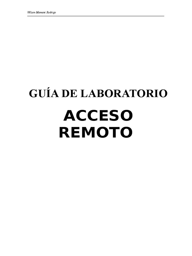 Guía de Configuración de Acceso Remoto | PDF | sistema de nombres de ...