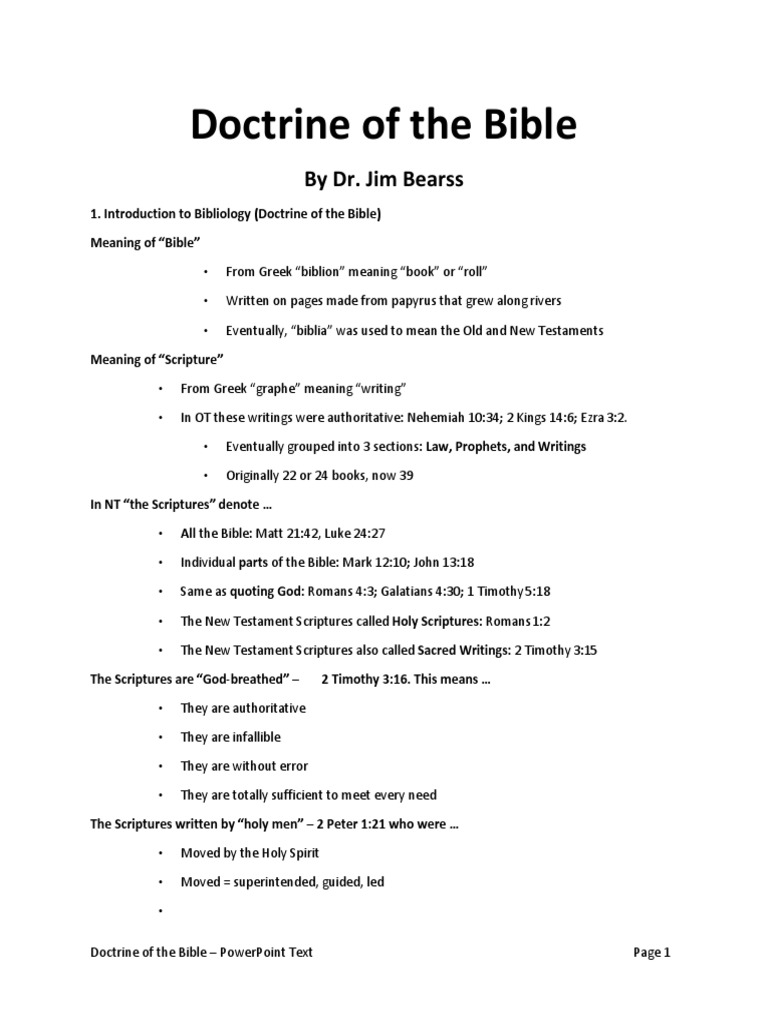 Understanding Bible Doctrine | PDF | Biblical Inerrancy | Revelation