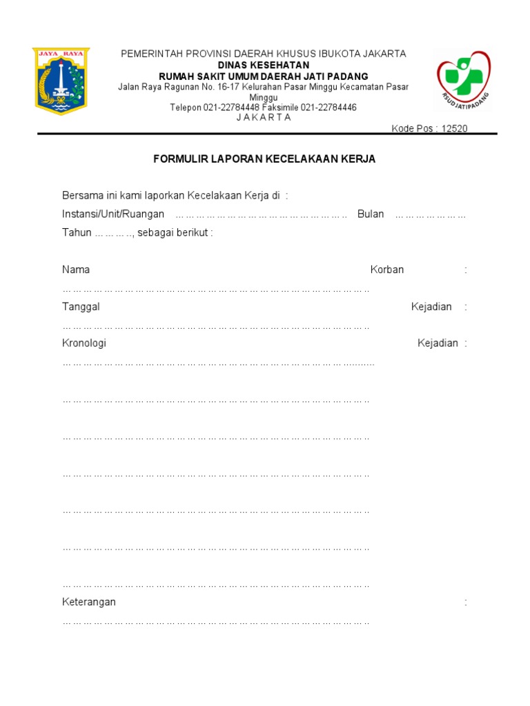 Form Kecelakaan Kerja Pdf