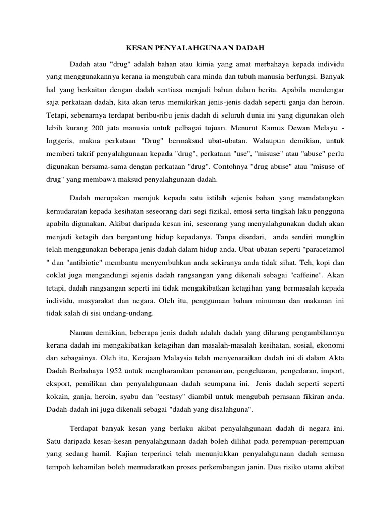 Penyalahgunaan Dadah