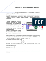 Valores y Parametros Del Transformador