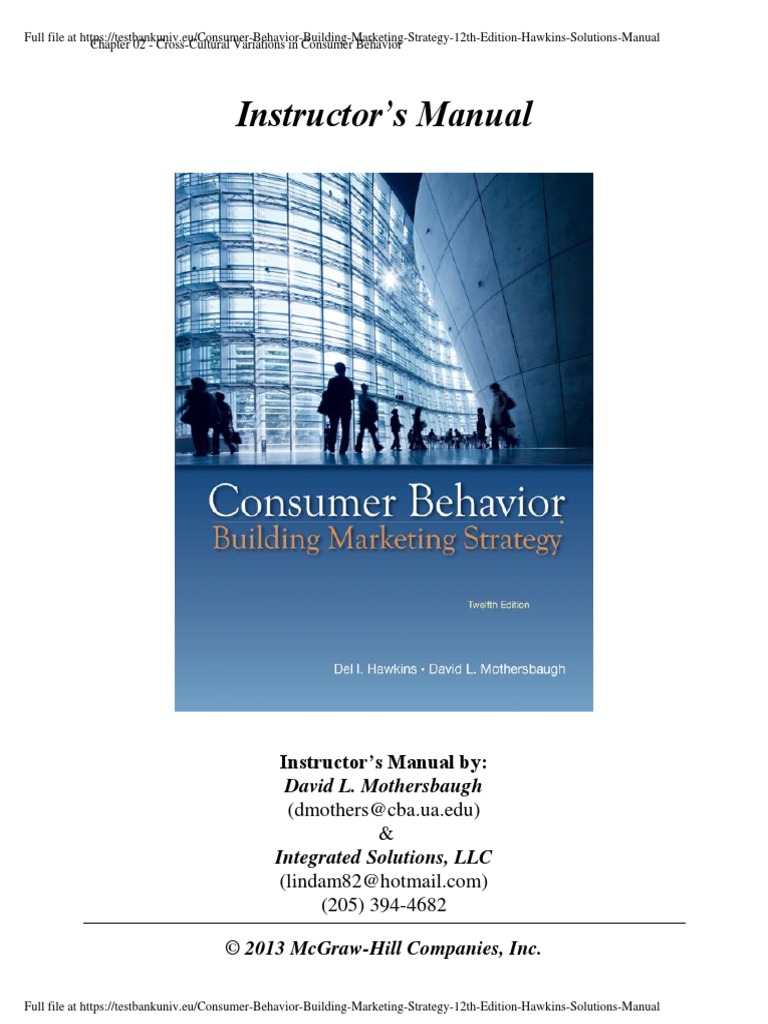 Consumer Behavior Building Marketing Strategy 12th Edition