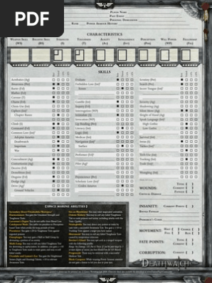 Deathwatch Character Sheet Web Quality