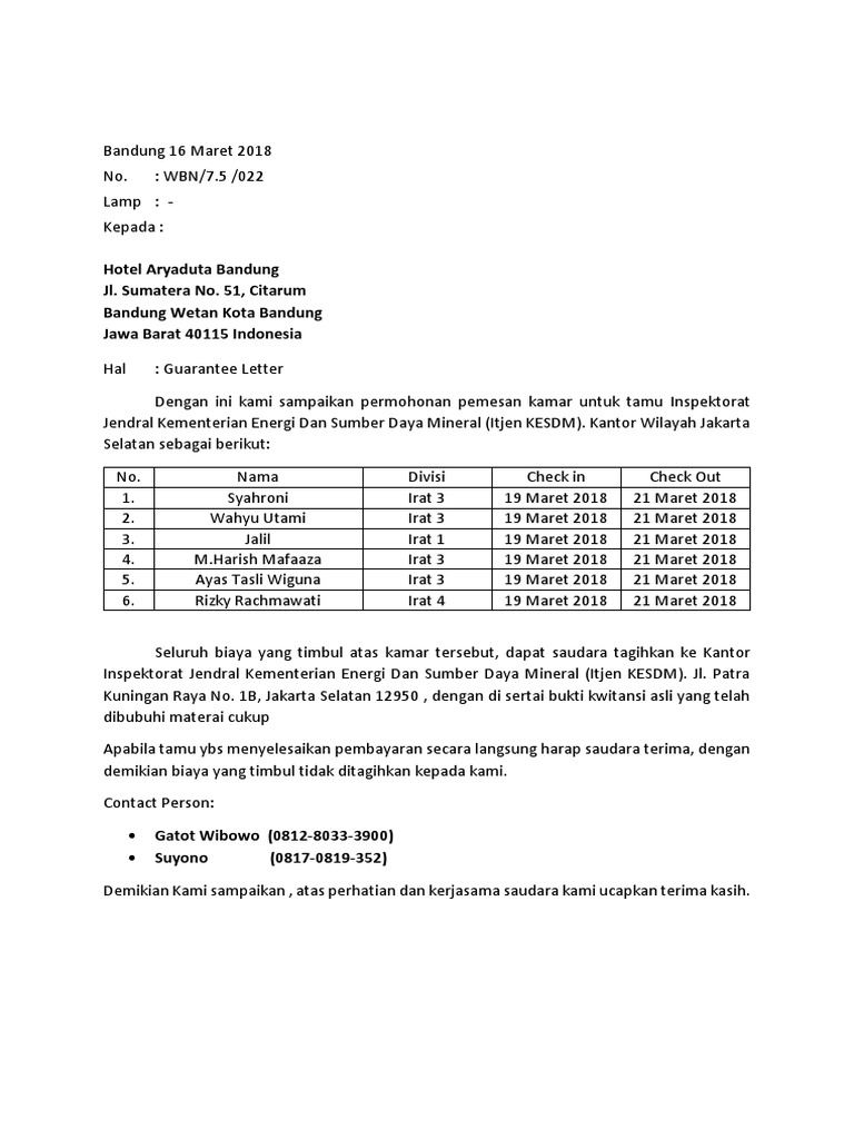 Contoh Surat Buyback Guarantee
