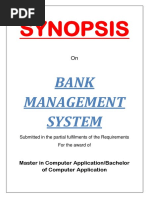 01 Bank Management System Synopsis