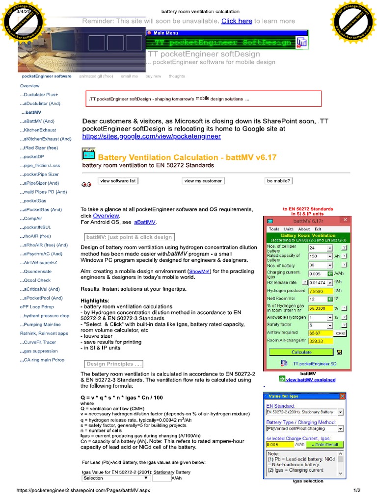 14 Battery Room Ventilation Calculation PDF
