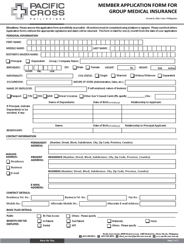 AppForm - GroupMedIns - Member - 2016-06 (June14) | PDF | Insurance ...