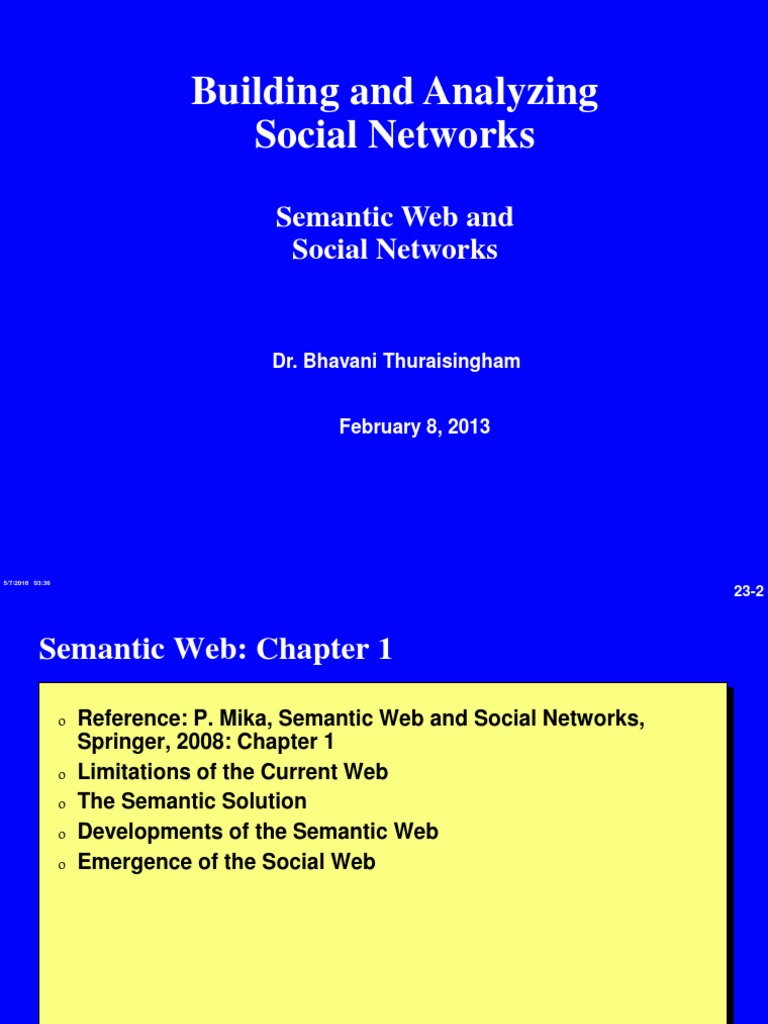 Lecture 8 | PDF | Semantic Web | Social Network