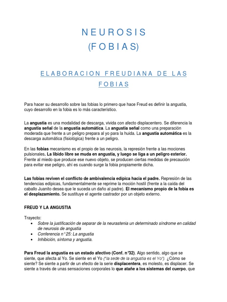 Fobias y Angustia en Freud | PDF | Complejo de Edipo | Jacques Lacan