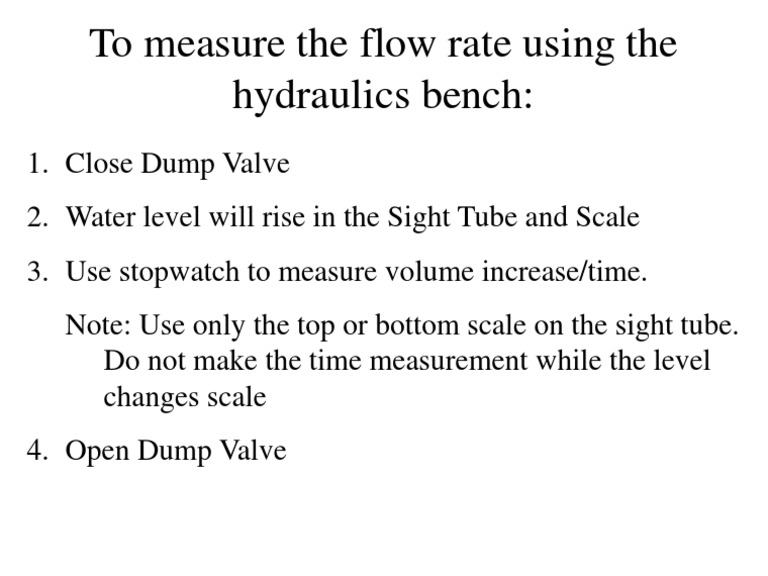 Measuring Hydraulics Bench Flowrate | PDF