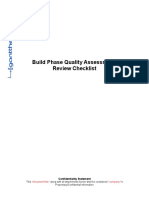 Build Phase Quality Assessment Review Checklist