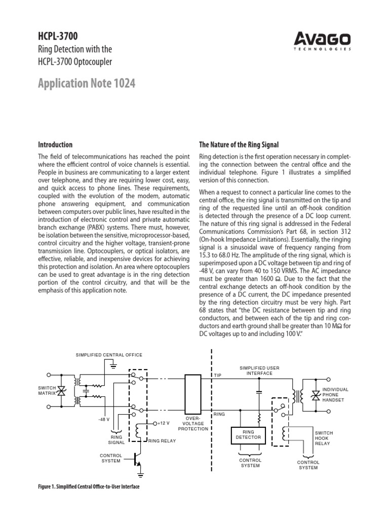 Application Note 1024 Optocoupler Avago PDF Electrical