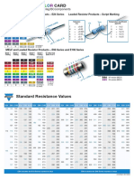 Color Code Card Draloric Resistors VMN ms6212 1501 PDF