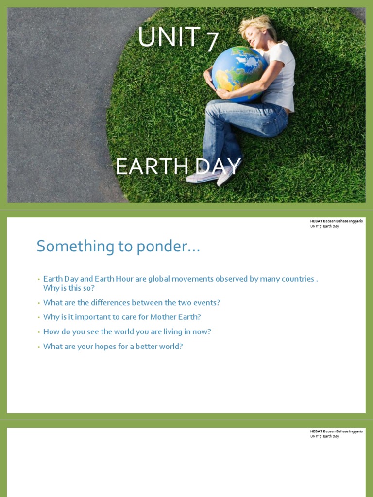 G.) UNIT 7 Earth Day | PDF | Science & Mathematics
