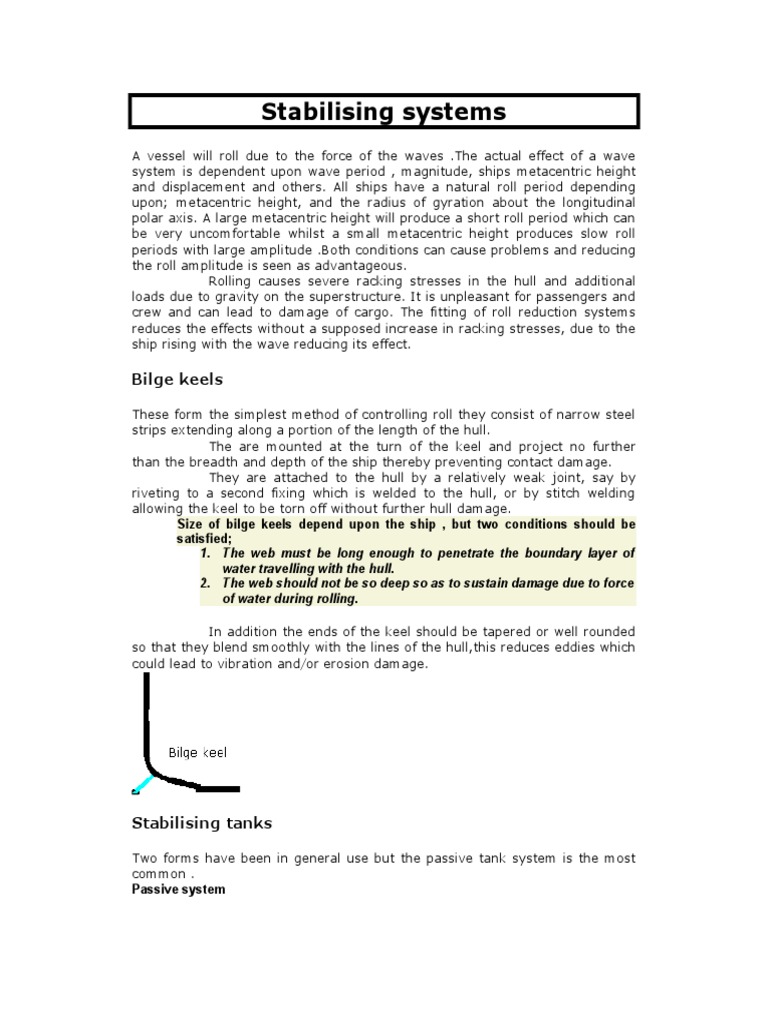 Ship Stabilization Techniques | PDF | Hull (Watercraft) | Ships