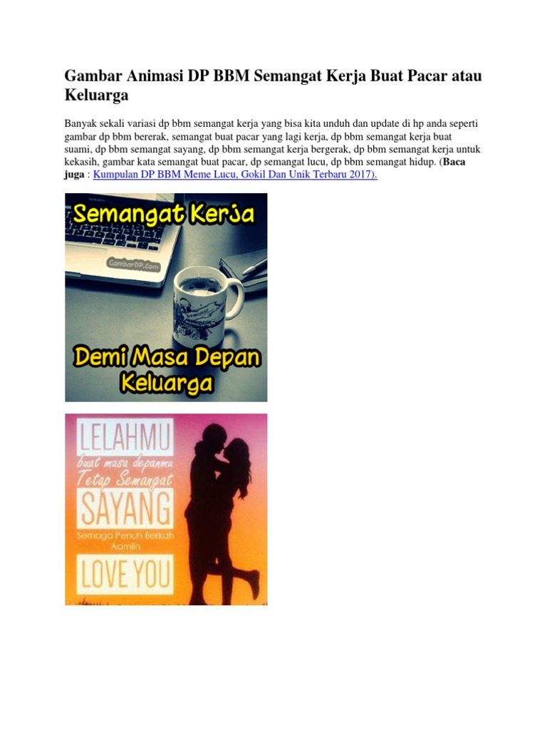 Gambar Animasi Dp Bbm Semangat Kerja Buat Pacar Atau Keluarga Gambar Animasi Dp Bbm Semangat Kerja Buat Pacar Atau Keluarga