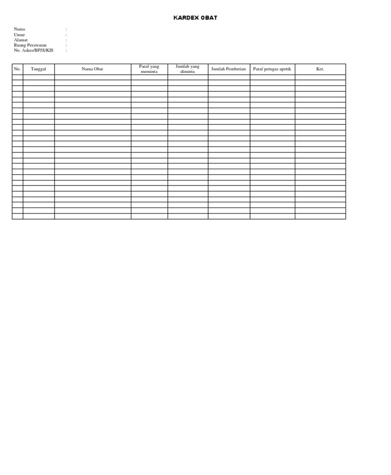 Kardex Obat | PDF