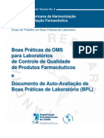OMS_Boas Práticas Da OMS Para Laboratórios de Controle de Qualidade de Produtos Farmacêuticos e Documento de Auto-Avalização de BPL