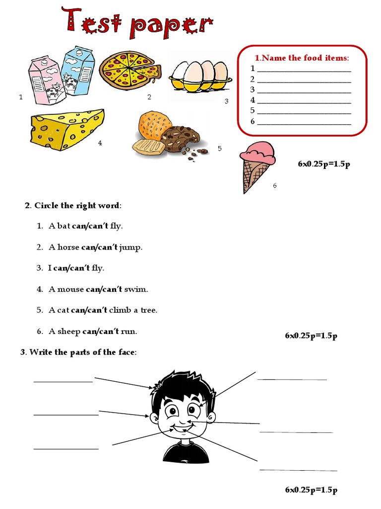 1.name The Food Items PDF