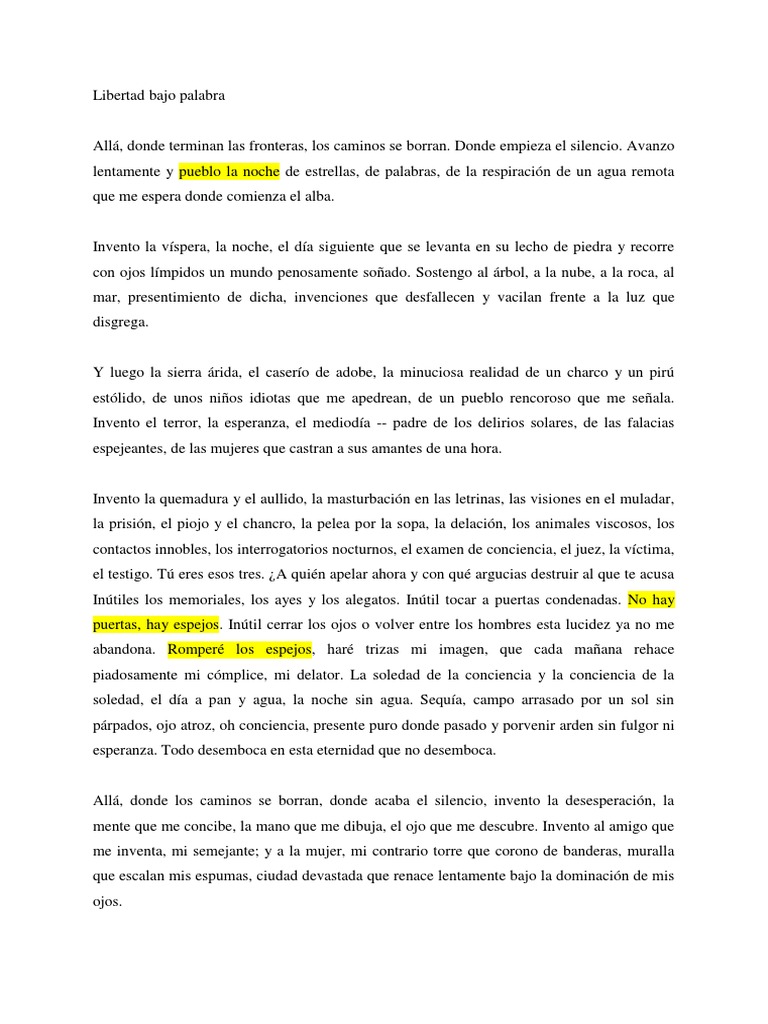 Paz, Octavio Libertad Bajo Palabra