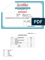 Sertifikat PKL A14 Format Baru Kertas Folio