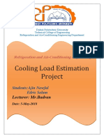 Cooling Load Estimation Project: Lecturer: MR - Badran