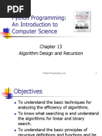 Python Programming: An Introduction To Computer Science: Algorithm Design and Recursion