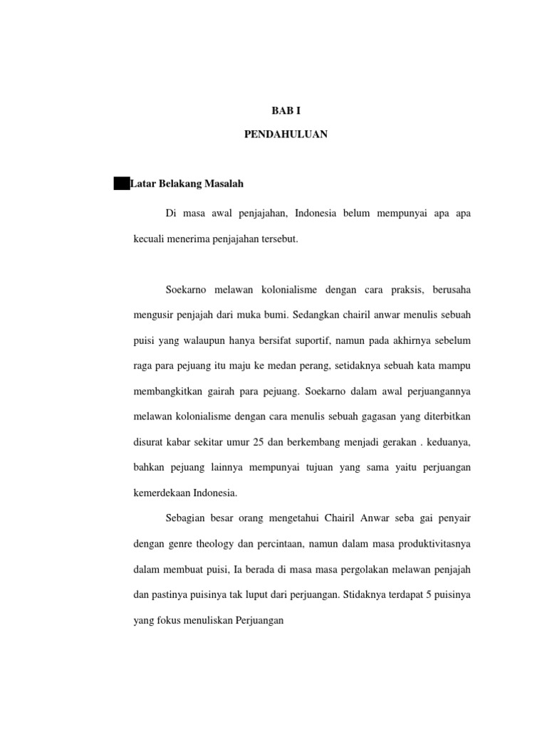 Perjuangan Kemerdekaan Chairil Anwar Pdf