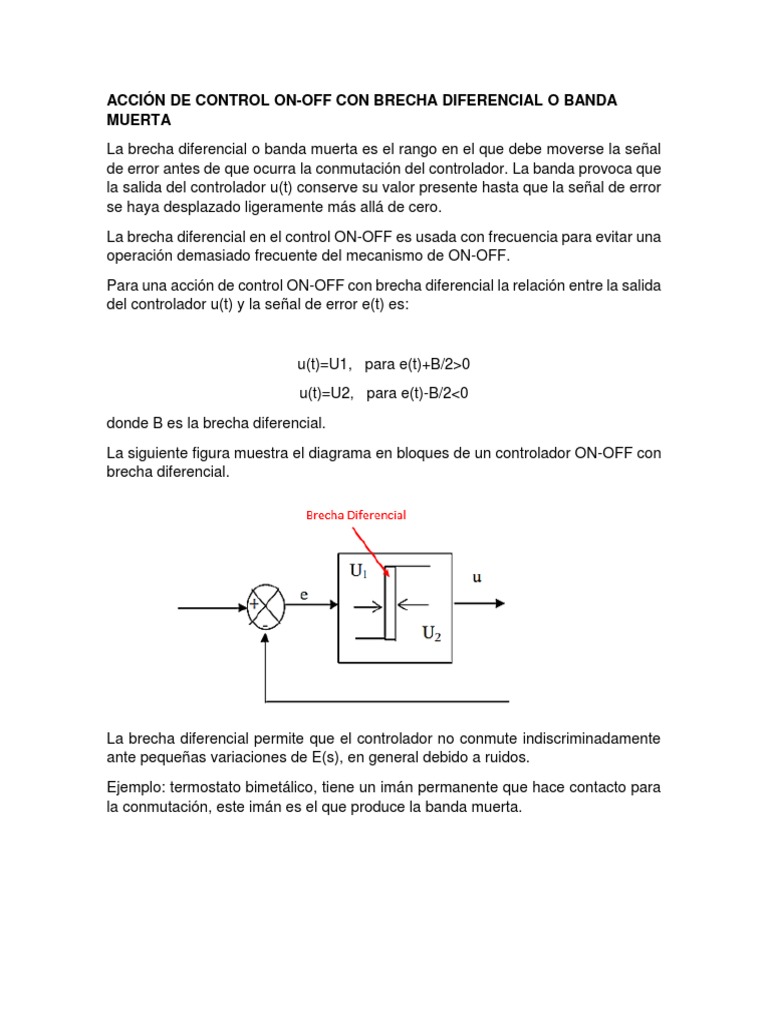 Control On-Off con Banda Muerta y Histeresis | PDF | Tecnología