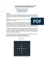 Solución de La Ecuación de Laplace Mediante El Método Iterativo en El Paquete Informático Matlab