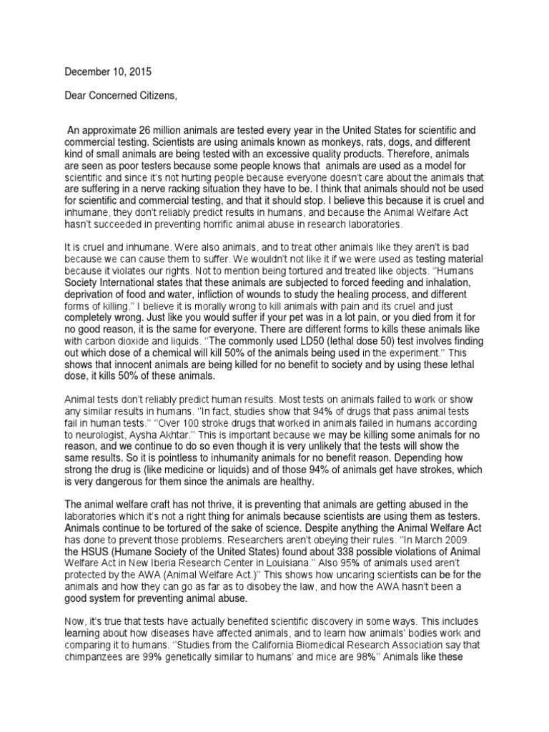 Action Letter | PDF | Animal Welfare | Human