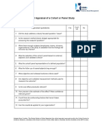 Critical Appraisal Questions For A Cohort or Panel Study PDF