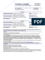 Citación Al Examen: de Estado de La Educación Media Saber 11°