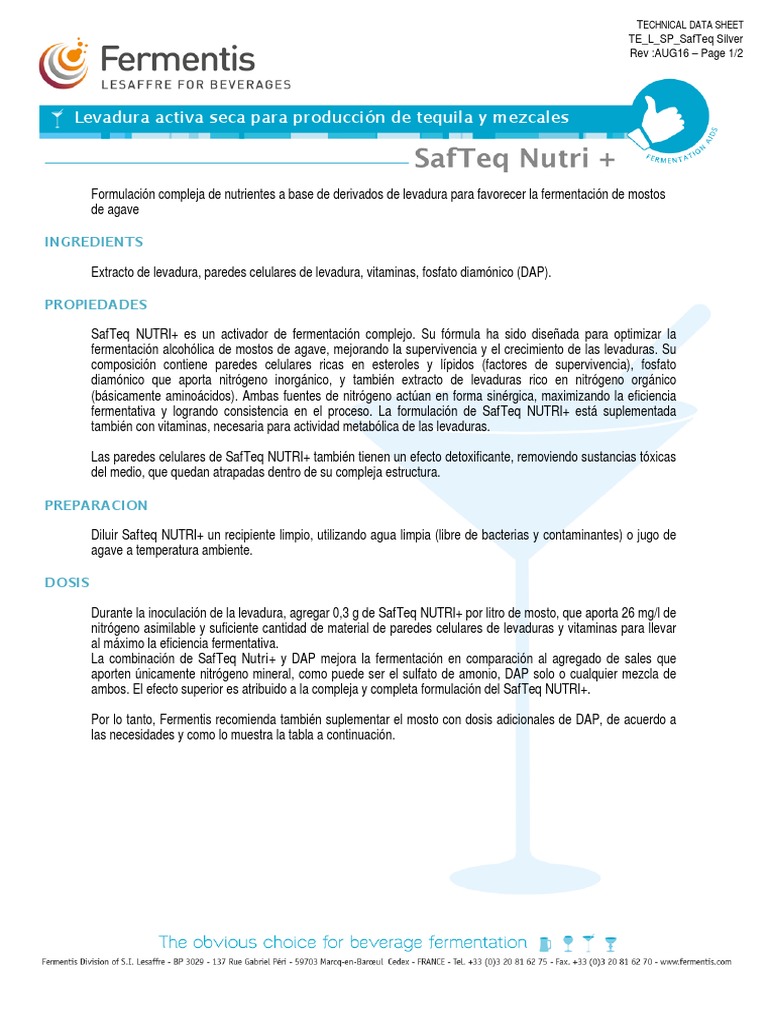Fermentacion Del Agave | PDF | Química | Productos quimicos