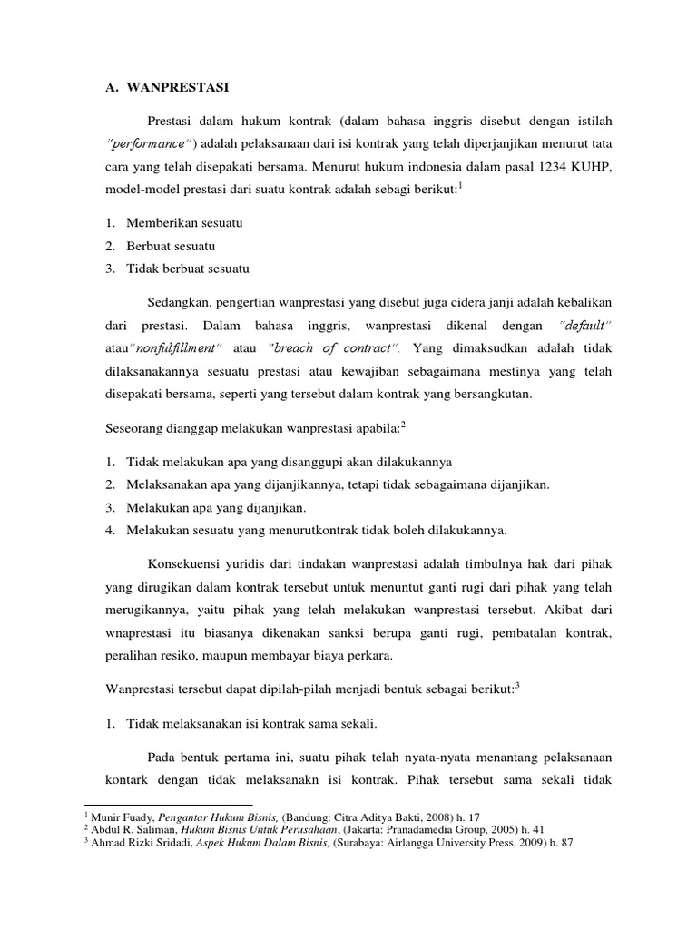 Hps Wanprestasi
