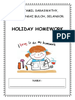 Holiday Homework: SJK Tamil Saraswathy, 47000 Sungai Buloh, Selangor